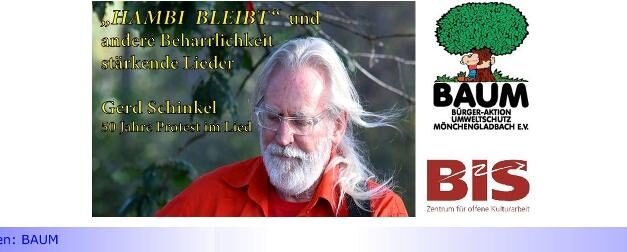 BAUM existiert 45 Jahre • Feier mit Liederabend am Freitag, den 13. Juni im BIS