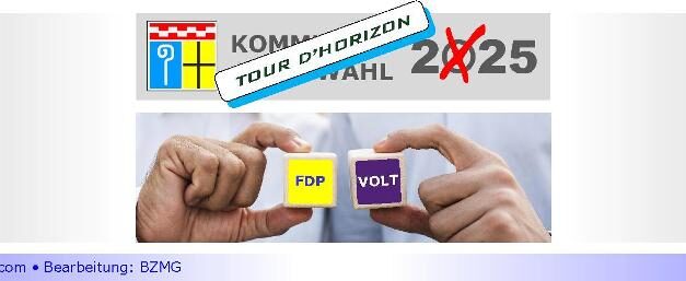 „TOUR D’HORIZON“ • Teil 11: Ratsmit­glieder von FDP und VOLT wollen Fraktions­gemeinschaft bilden • Win-Win-Situation in mehrerlei Hinsicht