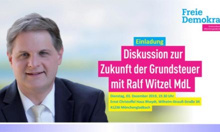 Zur Zukunft der Grundsteuer • Diskussion mit dem FDP-Landtagsabgeordneten Ralf Witzel am 3. Dezember