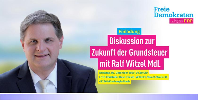 Zur Zukunft der Grundsteuer • Diskussion mit dem FDP-Landtagsabgeordneten Ralf Witzel am 3. Dezember